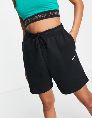 Nike Collection Fleece high-rise shorts in black