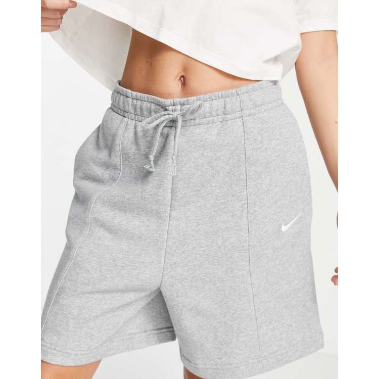 Nike grey sweat hot sale shorts womens