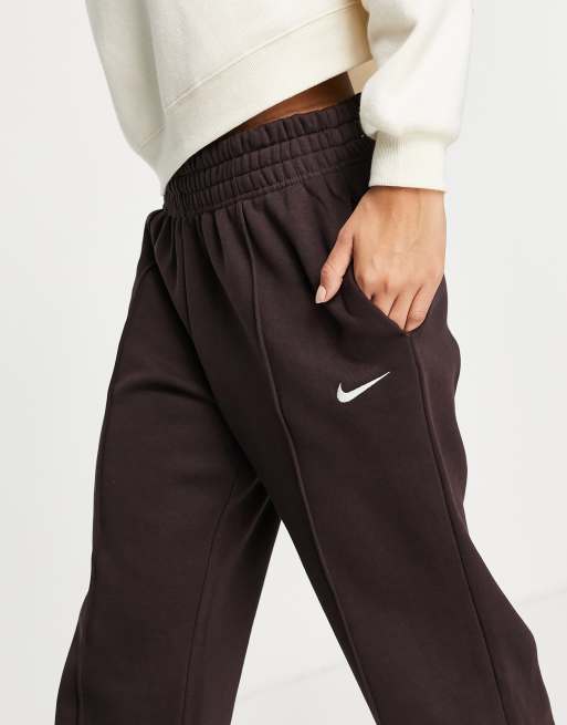 Nike Collection Fleece loose-fit cuffed sweatpants in dark brown