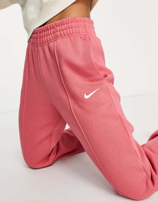 Nike Joggers Tracksuit Bottoms Cotton Cuffed Baggy Salmon Pink