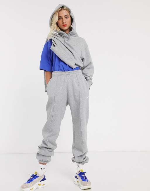 Nike Essentials cuffed sweatpants in white heather, ASOS