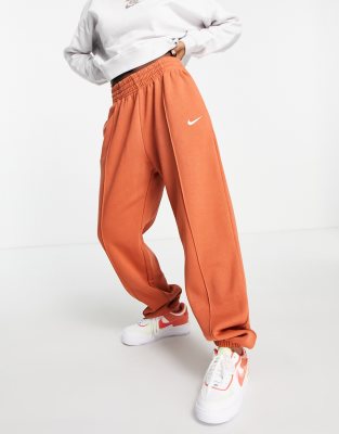 Nike Collection Fleece Loose-fit Cuffed Sweatpants In Terracotta-orange |  ModeSens