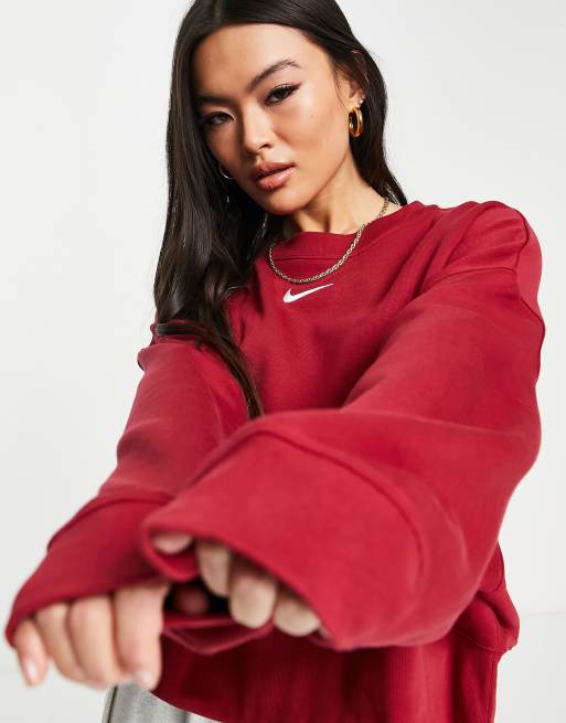 Nike burgundy crew on sale neck