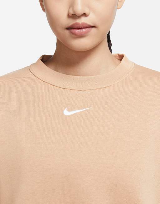 Nike Collection Fleece oversized crew neck sweatshirt in sand