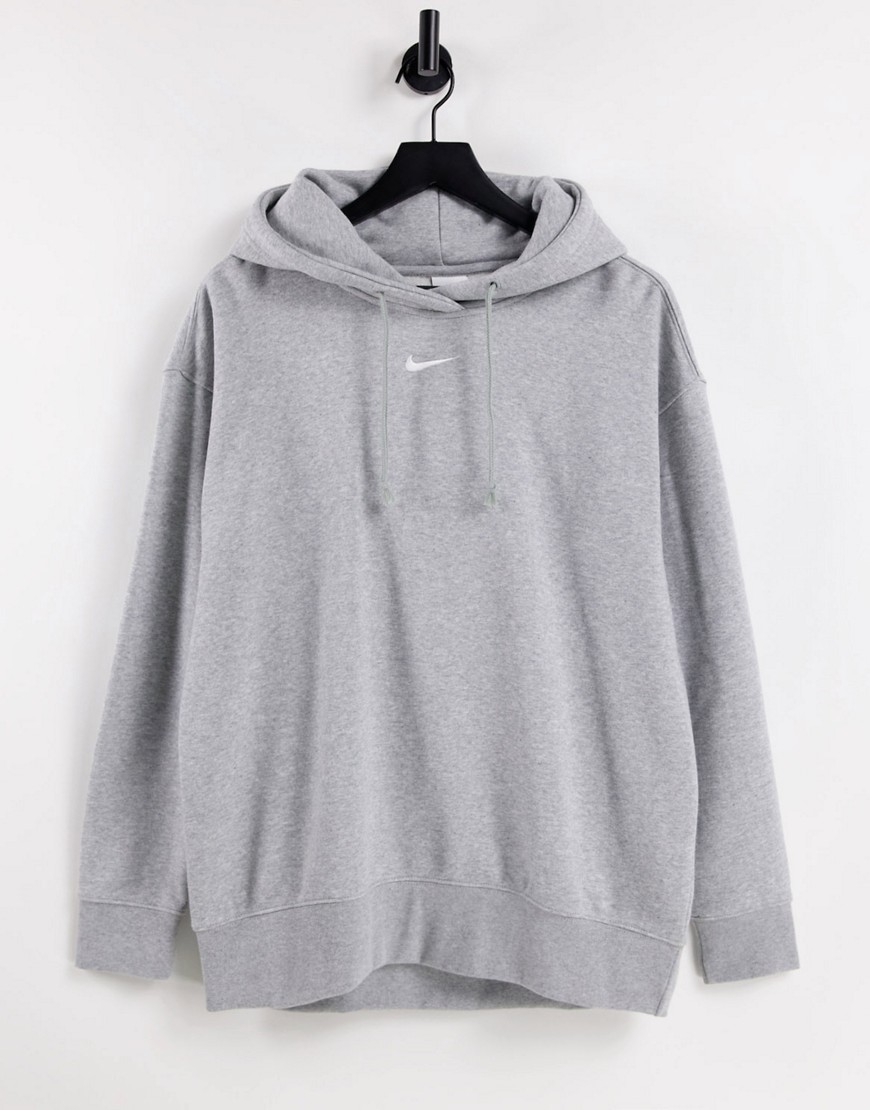 Nike Collection Fleece oversized hoodie in gray heather-Grey
