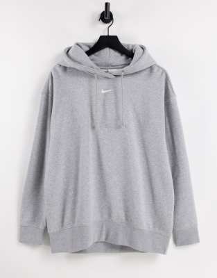 Nike Collection Fleece Oversized Hoodie In Gray Heather-grey In Gray