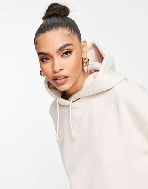 Nike Collection Fleece oversized hoodie in light sand