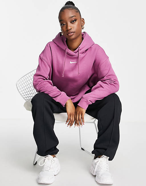 Nike Collection Fleece oversized hoodie in purple | ASOS
