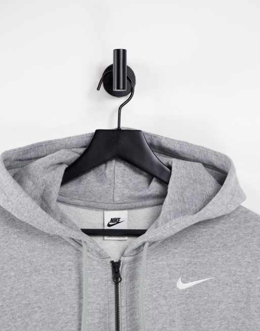 Nike Collection Fleece super oversized full zip hoodie in gray