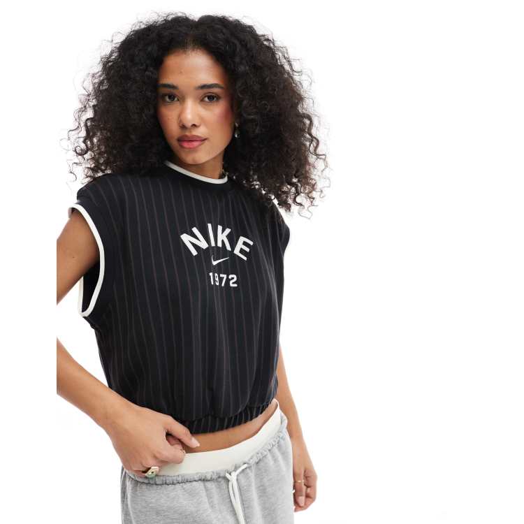 Nike Collection knit oversized tank top in black and white | ASOS