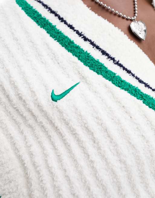 Nike Collection knitted vest in white and green