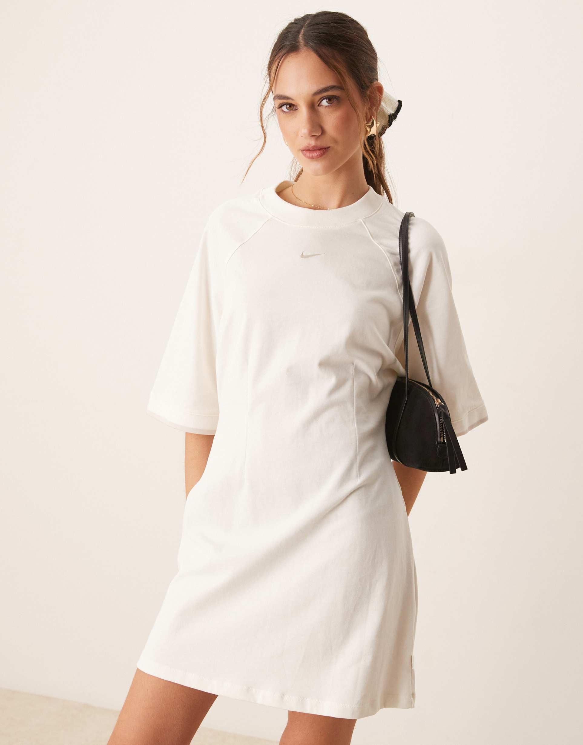 nike collection t-shirt dress in off white