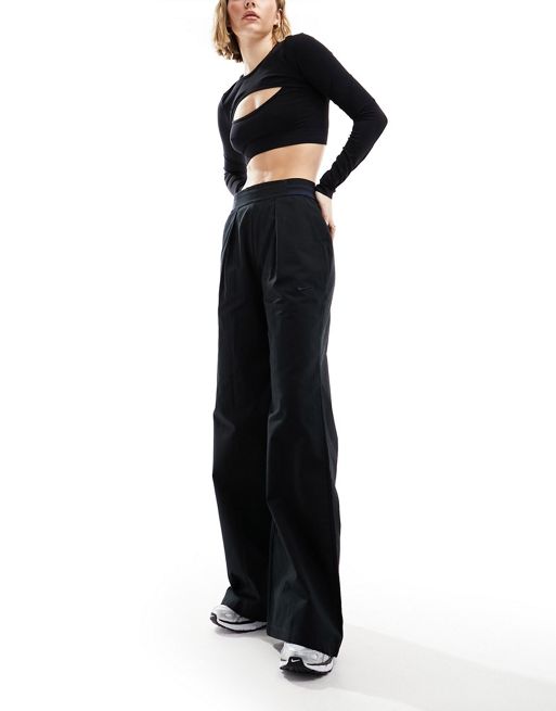 Nike Collection woven wide leg pants in black