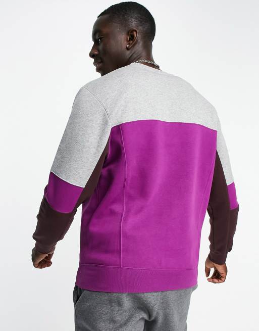 Color block crew outlet neck sweater