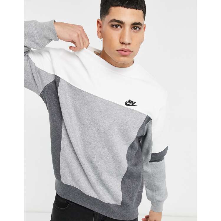 Nike grey and white sweatshirt clearance