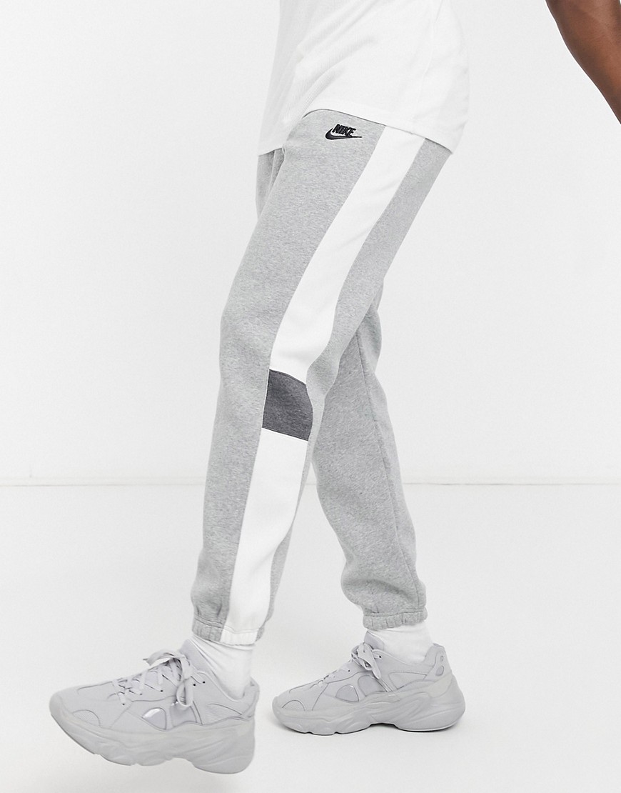 Nike color block cuffed sweatpants in dark gray-Grey