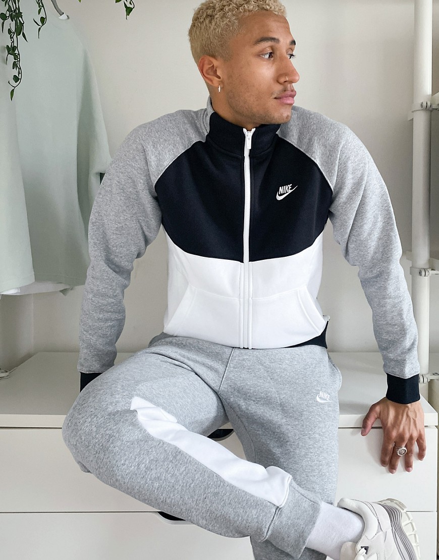 Nike colour block tracksuit in grey