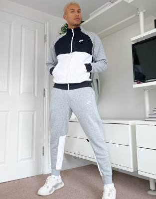 nike colour block tracksuit in grey