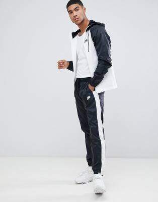 nike colour block tracksuit set in black