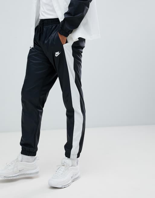 Nike colour block tracksuit set shop in black