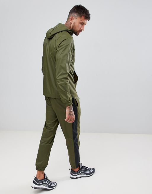 khaki green nike tracksuit mens