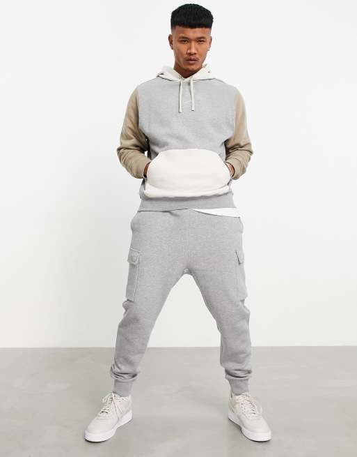 Nike Colourblock hoodie in dark grey/multi | ASOS