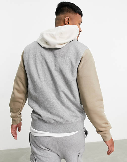  Nike Colourblock hoodie in dark grey/multi 