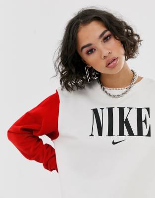 nike colour block oversized logo sweatshirt