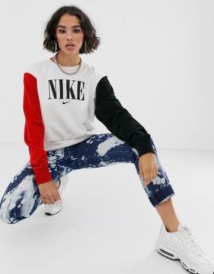 nike colour block jumper