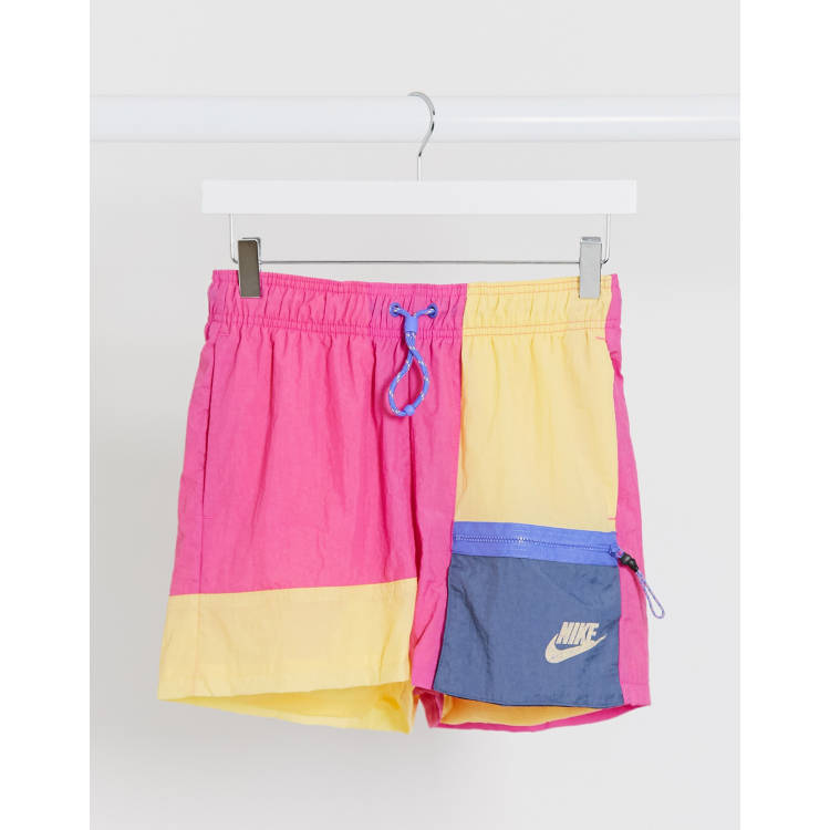 Nike color store block shorts