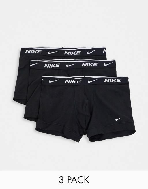 Nike - Confezione da 3 boxer aderenti in cotone elasticizzato nero
