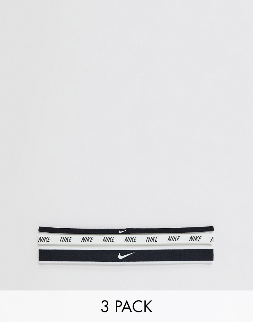 Nike - Confezione da 3 fasce per capelli di varia larghezza-Nero