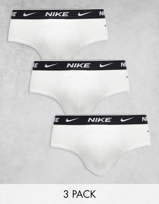 Nike - Confezione da 3 slip Dri-FIT di cotone, colore bianco