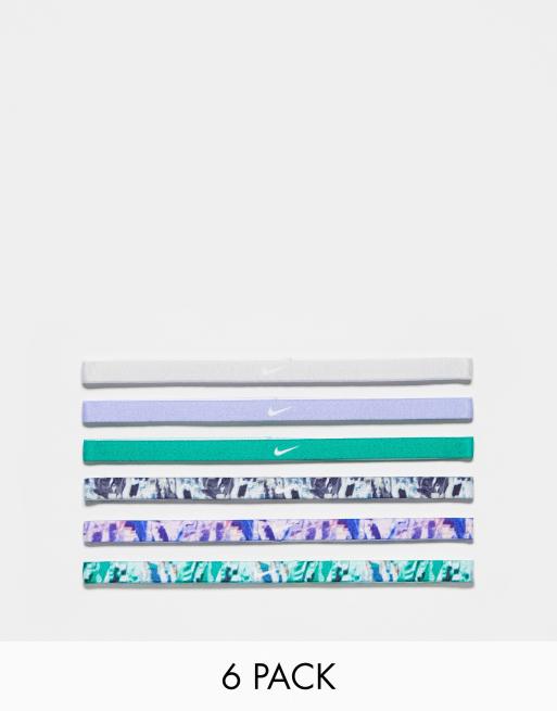 Nike - Confezione da 6 fasce con stampa multicolore marmorizzato 