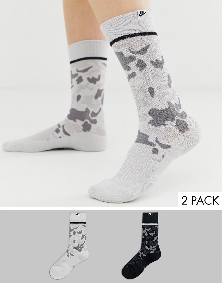 Nike - Confezione da due paia di calzini corti mimetici-Multicolore