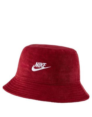 Nike cord bucket hat in burgundy