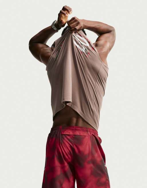 Nike Corsa Miler Dri-FIT shorts da uomo con slip interno, stampati, 7 pollici, rossi, 3 di 4