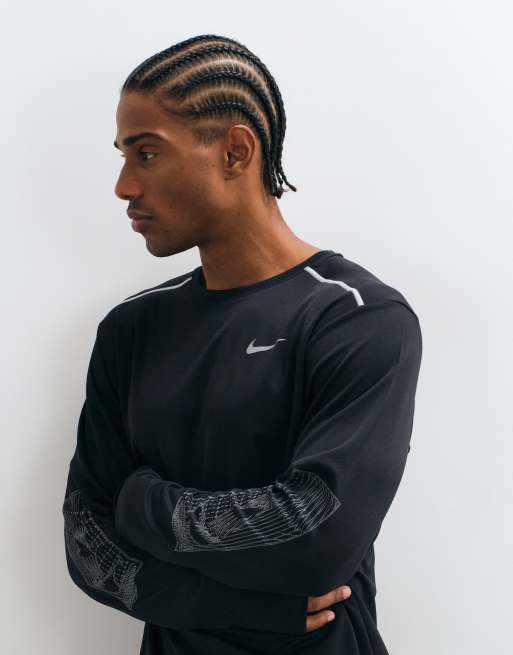 Nike Corsa Miler Dri-FIT top a maniche lunghe invernale nero, 2 di 5
