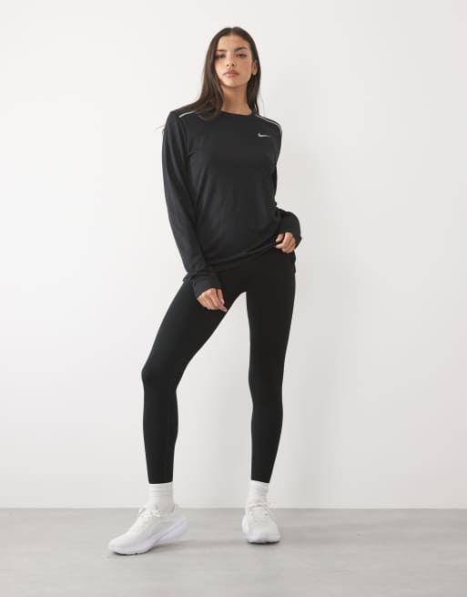 Nike Corsa Miler Dri-FIT top a maniche lunghe nero, 2 di 4