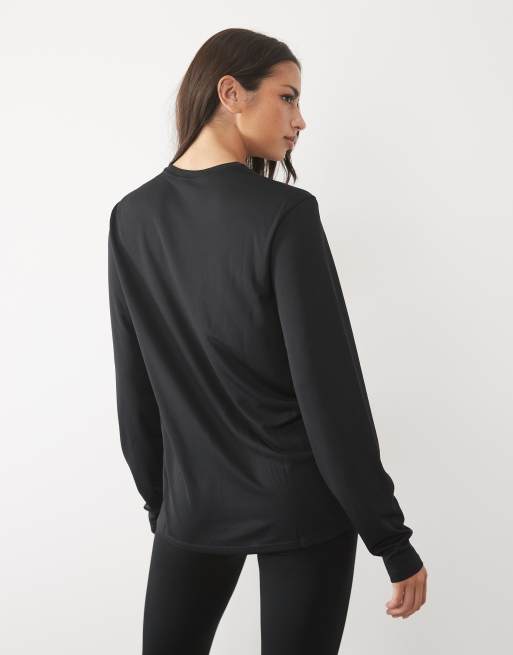 Nike Corsa Miler Dri-FIT top a maniche lunghe nero, 3 di 4