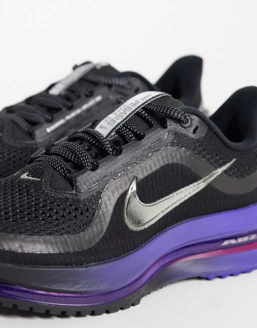 Nike Corsa Pegasus Premium sneakers nere e argento metallizzato, 2 di 5