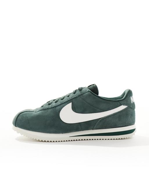 Nike Cortez Baskets homme en daim Vert fonce