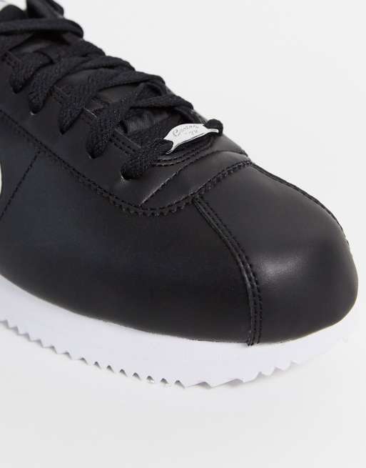 Black leather cortez outlet shoes