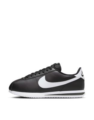 Nike Cortez Leather Sneakers In Black