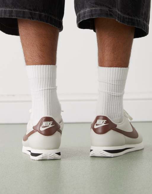 Nike Cortez leather sneakers in light brown