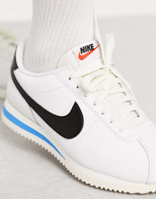 White and black outlet classic cortez leather sneakers