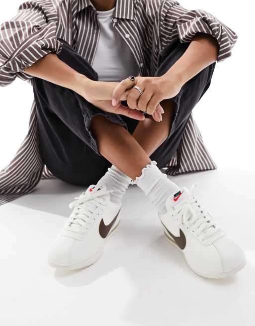 Leather white clearance cortez trainers womens