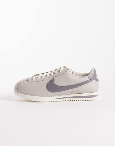 Nike Cortez leather sneakers in off-white and gray - view 1