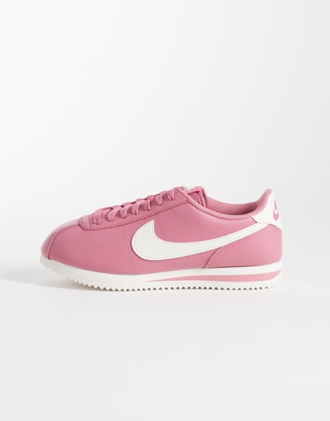 Nike Cortez leather sneakers in pink and white - view 1