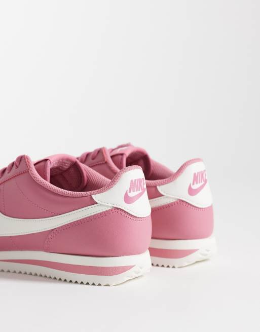 Nike Cortez leather sneakers in pink and white , 2 of 5